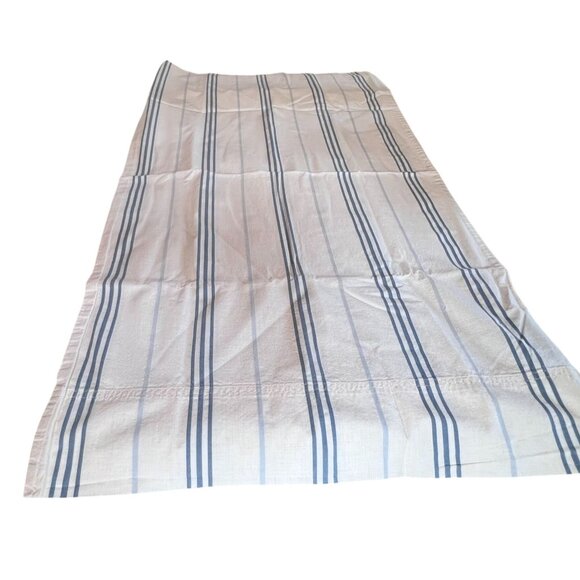 RARE VTG Ralph Lauren King Pillowcases Set (2) Flax with Blue Variegated Stripes - Picture 4 of 11